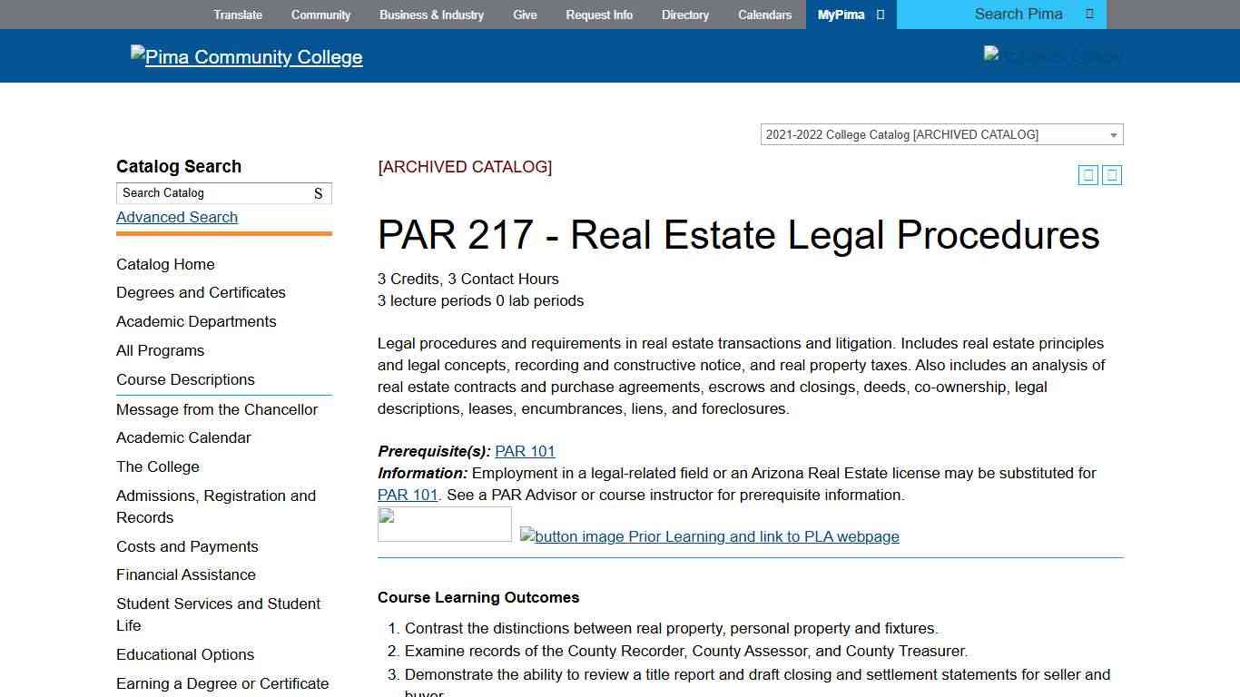 PAR 217 - Real Estate Legal Procedures -